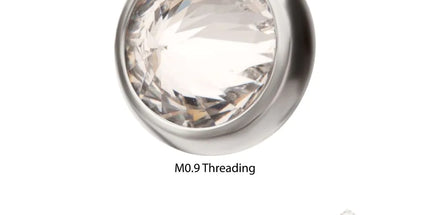 Invictus 16g Titanium Internally Threaded Round Bezel Set Inverse Gem Top