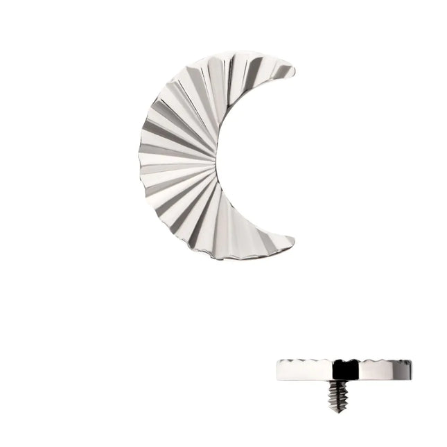 Invictus Titanium Internally Threaded Corrugated Crescent Moon Top