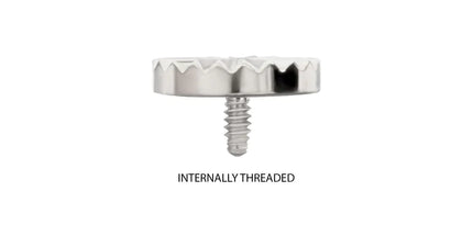 Invictus Titanium Internally Threaded Radiant Corrugated Round Top