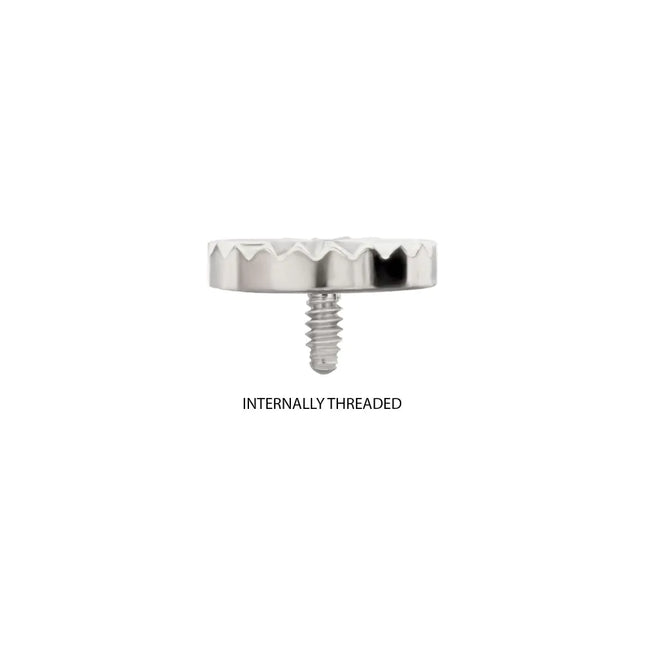 Invictus Titanium Internally Threaded Radiant Corrugated Round Top