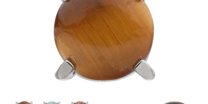 Invictus Titanium Internally Threaded 4-Prong Round Natural Stone Top