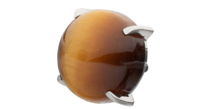 Invictus Titanium Internally Threaded 4-Prong Round Natural Stone Top