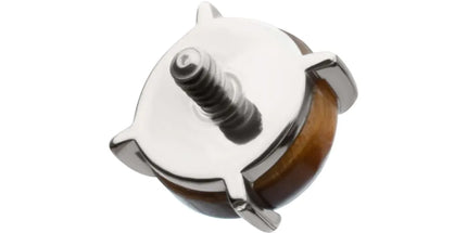 Invictus Titanium Internally Threaded 4-Prong Round Natural Stone Top