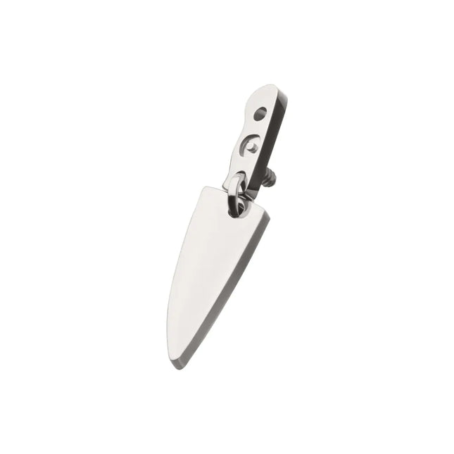 Invictus Titanium Internally Threaded Knife Top with Bottom Blade Dangle