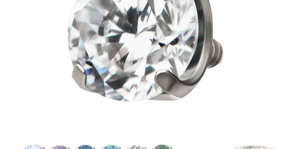 Invictus Titanium Internally Threaded Low Profile 4 Prong Round Gem Top