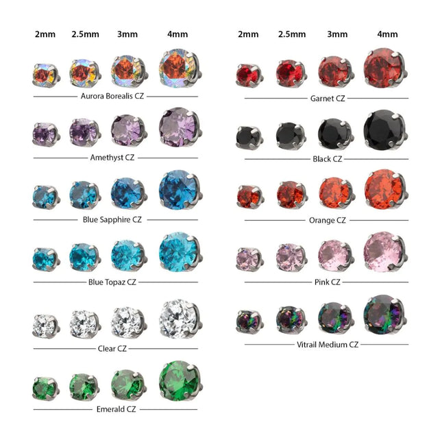 Invictus Titanium Internally Threaded Low Profile 4 Prong Round Gem Top