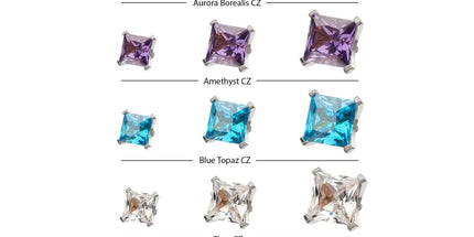 Invictus Titanium Internally Threaded 4 Prong Princess Cut Gem Top