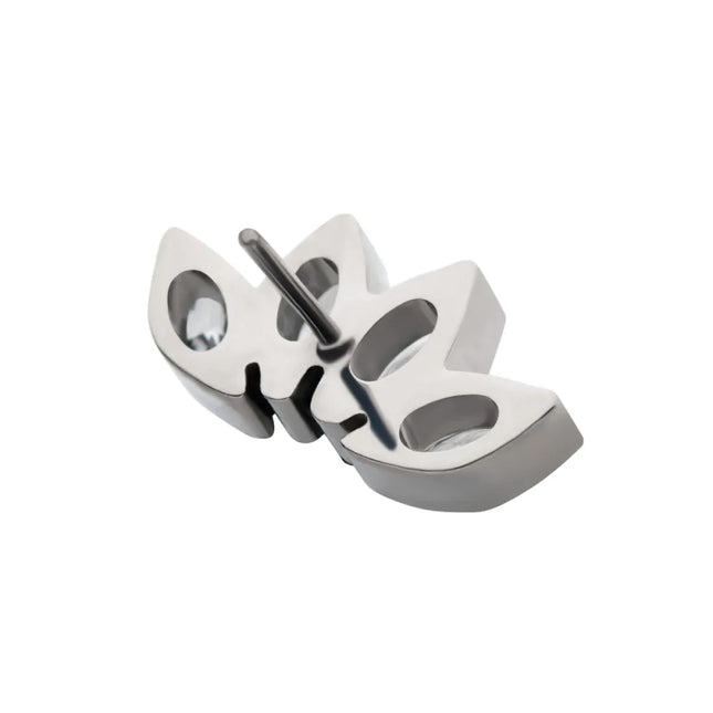 Invictus Titanium Threadless 4 Cluster Fan Shape Top with Prong Set Marquise CZ/Opal