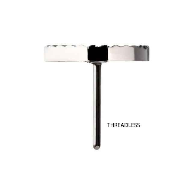 Invictus Titanium Threadless Corrugated Crescent Moon Top