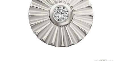 Invictus Titanium Threadless Radiant Corrugated Round with Bezel Gem Top