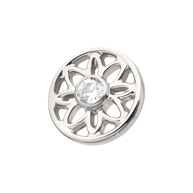 Invictus Titanium Threadless Bezel Set Gem Flower Mandala Top