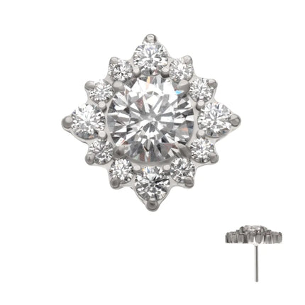 Invictus Titanium Threadless Radiant Cluster Top