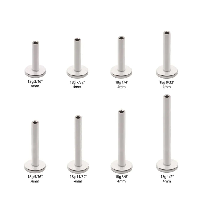 Invictus Threadless Titanium Labret Stem 2.5mm or 4mm Base