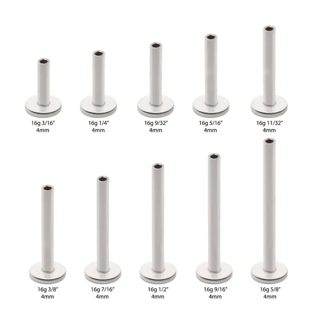 Invictus Threadless Titanium Labret Stem 2.5mm or 4mm Base