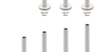Invictus Threadless Titanium Labret Stem 2.5mm or 4mm Base
