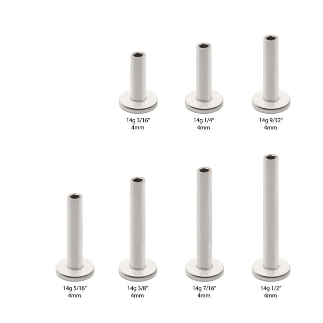 Invictus Threadless Titanium Labret Stem 2.5mm or 4mm Base