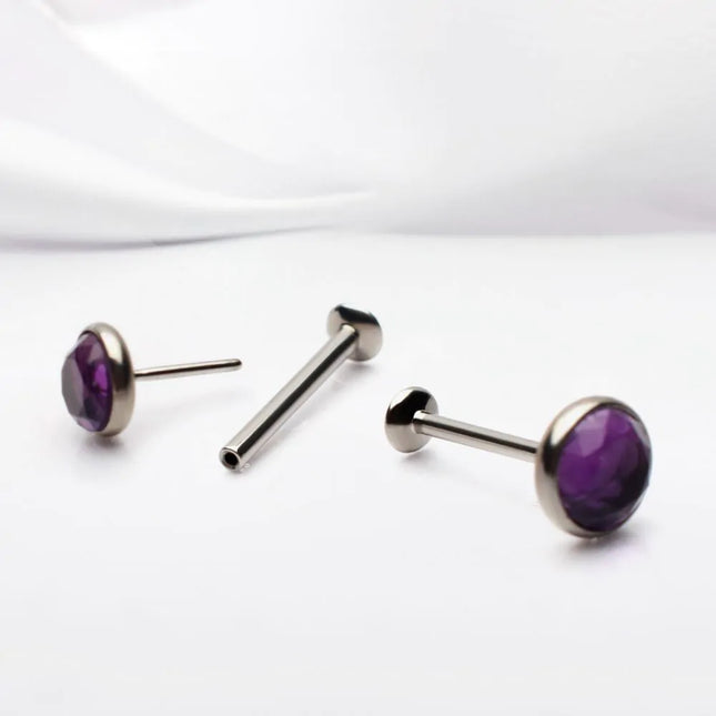 Invictus Titanium Threadless High Polish Mirror Finish 2.5mm Dome Labret Base