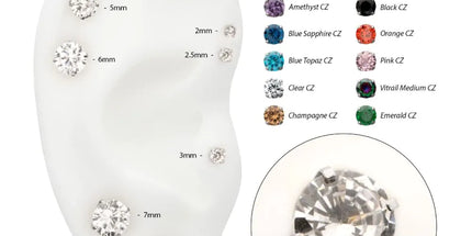 Invictus Titanium Threadless Flat Base Low Profile 4 Prong Round Gem Top