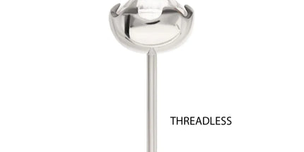 Invictus Titanium Threadless Round Prong Set Inverse Gem Top